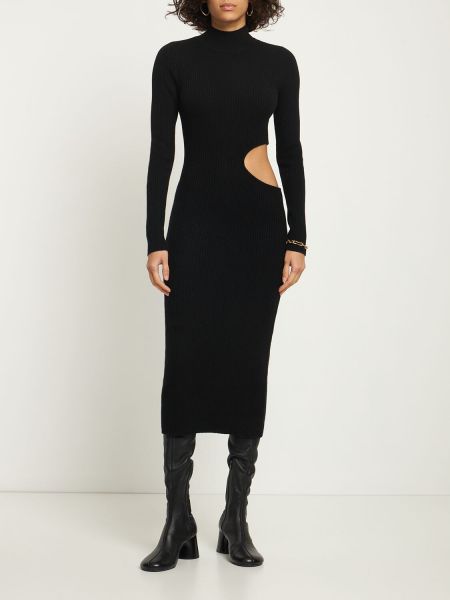 Midi haljina od kašmira Reformation crna