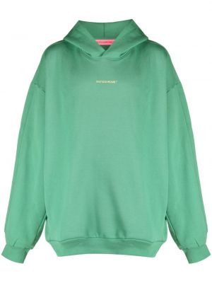 Pamučna hoodie s kapuljačom jednobojna Monochrome zelena