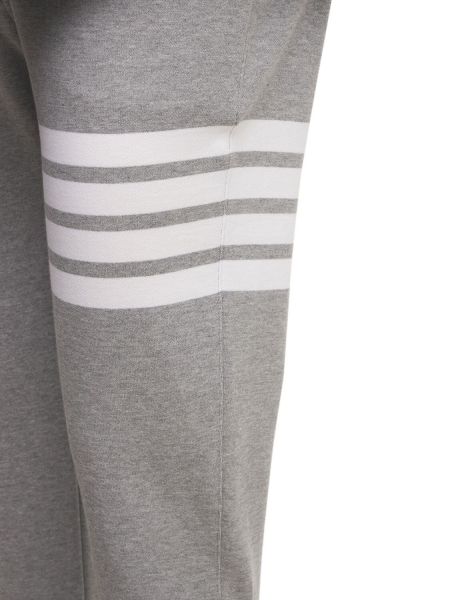 Pantalon en coton à rayures Thom Browne gris