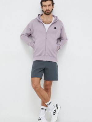 Pulover s kapuco Adidas vijolična