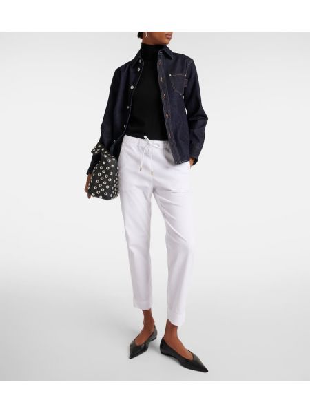 Bavlněné rovné kalhoty Max Mara bílé