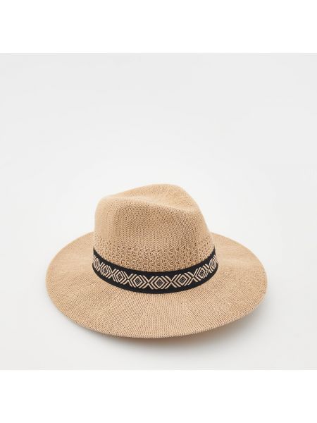Pletený pletený klobouk Reserved bílý