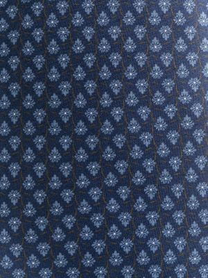 Květinová hedvábná kravata s výšivkou Corneliani modrá