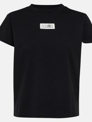 Bavlněné tričko jersey Mm6 Maison Margiela černé