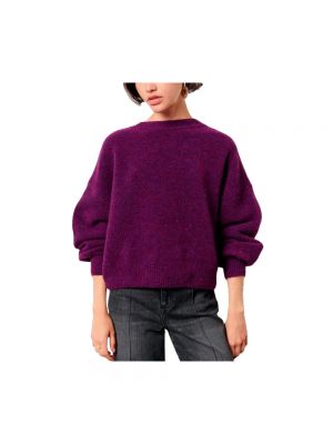 Sweter z dekoltem w serek Sessun fioletowy
