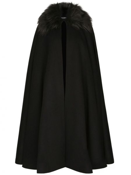 Krznen plašč Dolce & Gabbana črna