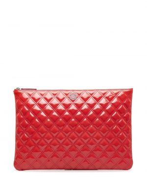 Stepēta clutch somiņa Chanel Pre-owned sarkans