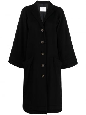 Černý kabát s výšivkou relaxed fit Société Anonyme