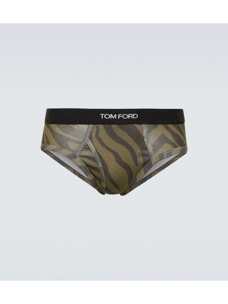 Pantalon culotte en coton à imprimé Tom Ford vert