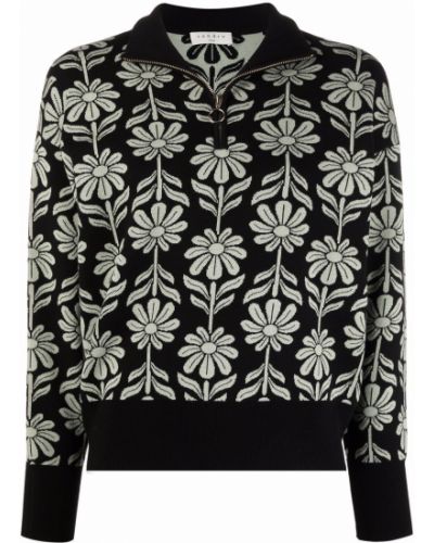 Jersey de flores de punto de tela jersey Sandro Paris negro