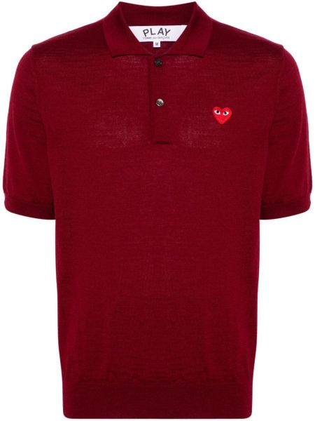 Poloshirt i uld Comme Des Garçons Play rød