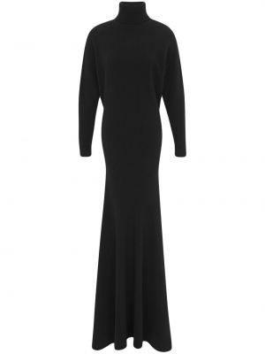 Kašmírové dlouhé šaty Saint Laurent čierna
