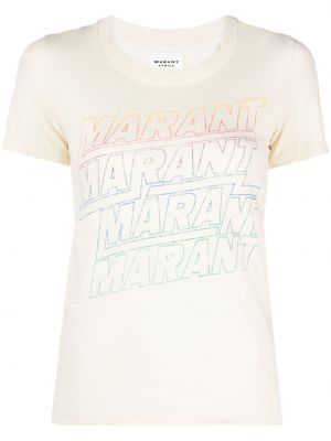 Bavlněné tričko s potiskem Marant Etoile bílé