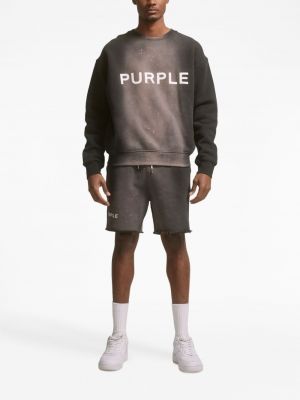 Sweatshirt mit print mit rundem ausschnitt Purple Brand