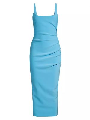 Платье-миди из крепа Karina Bec & Bridge синий