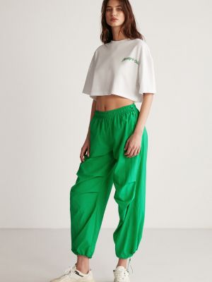 Spodnie z tkaniny Grimelange zielone