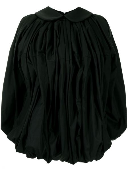 Plisirana bluza z draperijo Comme Des Garçons črna
