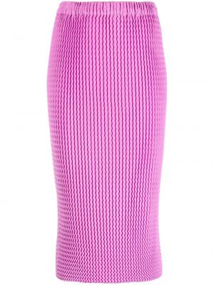 Jupe taille haute en tricot Issey Miyake rose