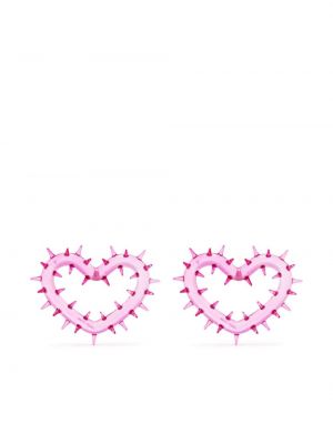 Náušnice se srdcovým vzorem Hugo Kreit růžové