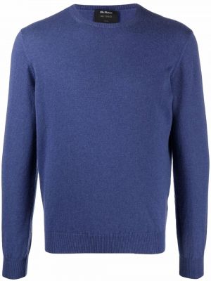 Кашмирен пуловер с кръгло деколте Dell'oglio синьо