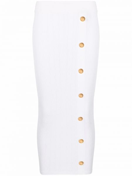 Falda de tubo ajustada con botones Balmain