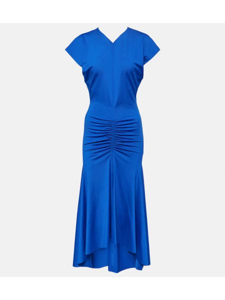 Μίντι φόρεμα από ζέρσεϋ Victoria Beckham μπλε