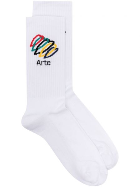 Чорапи бродирани Arte бяло