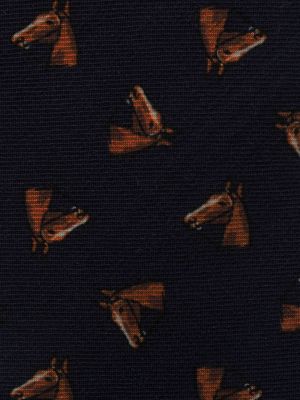 Krawat wełniany z nadrukiem Polo Ralph Lauren niebieski