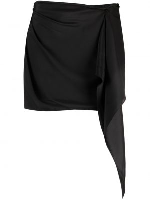 Zahalený asymetrické hedvábné mini sukně Gauge81 - černá