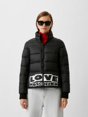 Утепленная демисезонная куртка Love Moschino черная