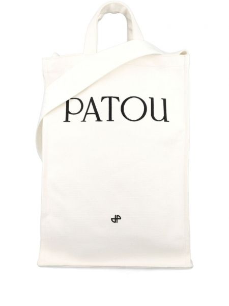Шопинг чанта с принт Patou бяло