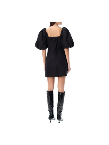 Sukienka mini dwustronna bawełniana Ganni czarna