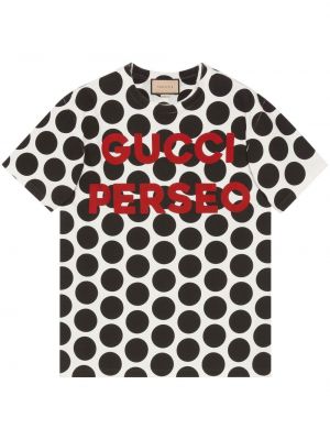 Тениска на точки с принт Gucci