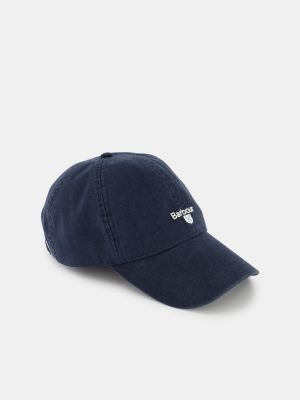 Gorra de algodón Barbour azul
