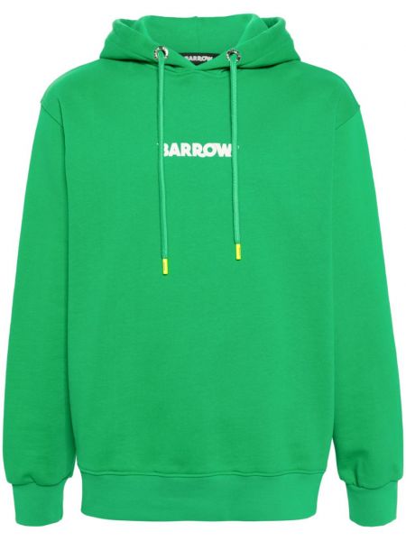 Raštuotas medvilninis džemperis su gobtuvu Barrow žalia