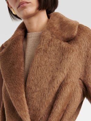 Kašmírový vlnený kabát z alpaky 's Max Mara hnedá