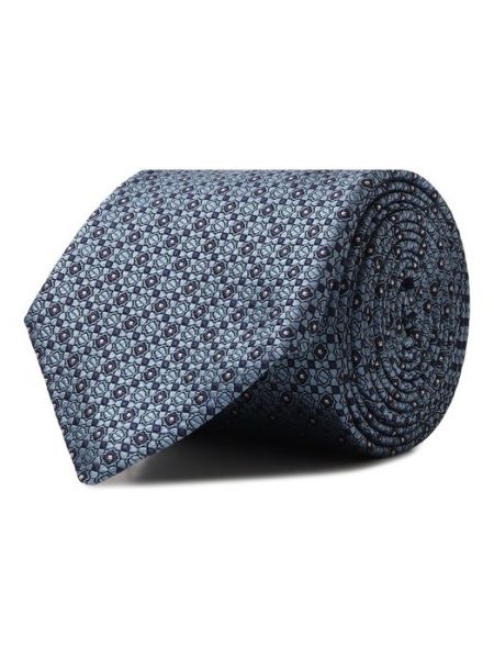Шелковый галстук Canali голубой