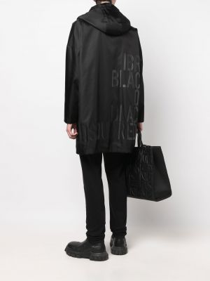 Kabát s kapucí s potiskem Dsquared2 černý