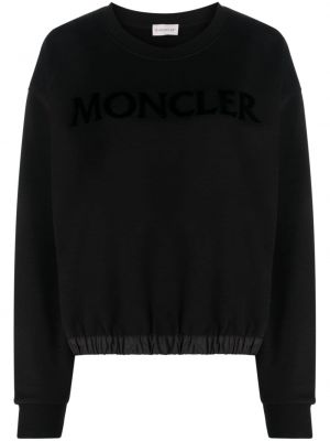 Bluza z nadrukiem z okrągłym dekoltem Moncler czarna