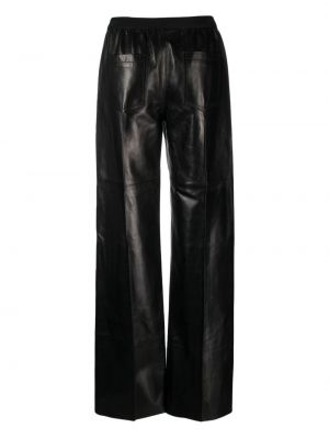 Kožené rovné kalhoty Tom Ford černé