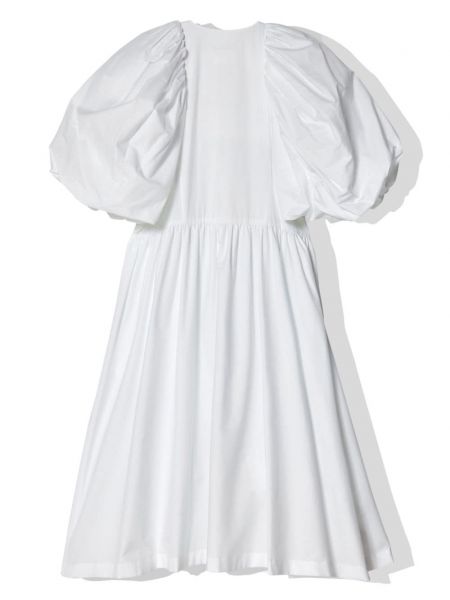 Plisované bavlněné šaty Noir Kei Ninomiya bílé