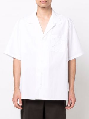 Koszula bawełniana z nadrukiem Valentino biała