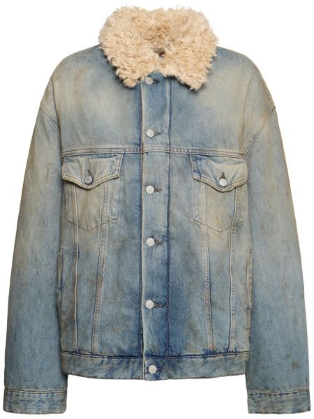 Pels denimjakke Acne Studios blå