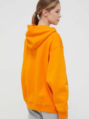 Pamut kapucnis melegítő felső Adidas Originals narancsszínű