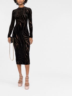 Midi kleita ar zebras rakstu Versace melns