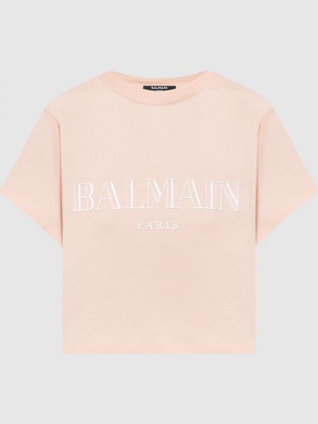 Розовая футболка Balmain