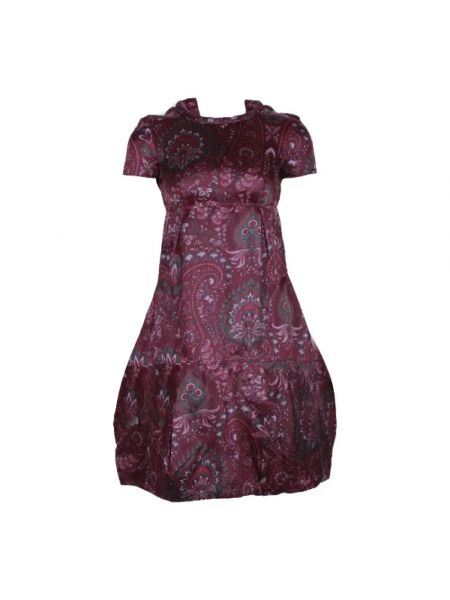 Jedwabna sukienka retro Burberry Vintage bordowa