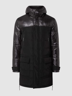 Pikowana kurtka z kapturem Karl Lagerfeld czarna