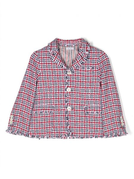 Tweed blazer for piger Thom Browne Kids hvid