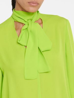 Копринена блуза Valentino зелено